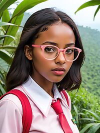 A 19 year old Ethiopian girl with huge tits and perky butt in Jamaica's Stush in the Bush